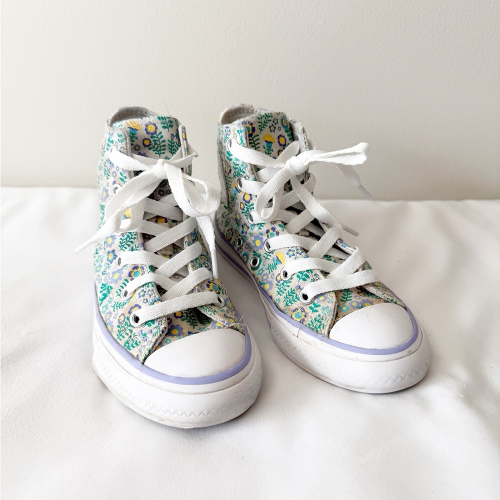Floral High-Top Kids Shoes